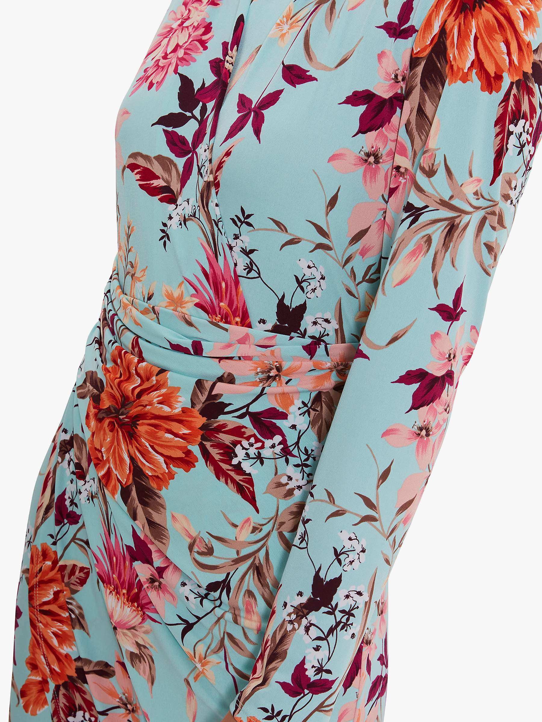 Buy Gina Bacconi Corriana Floral Midi Dress, Turquoise Online at johnlewis.com