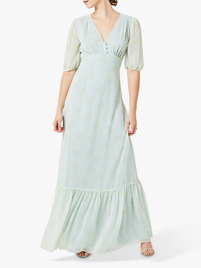 Maids to Measure Mathilda Floral Print Dress, Misty Green