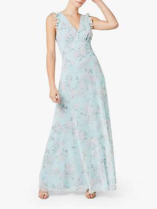 Maids to Measure Dahlia Cloud Floral Print Chiffon Maxi Dress, Multi