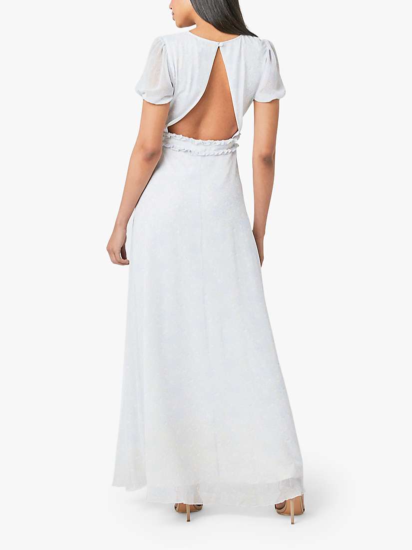 Buy Maids to Measure India Print Open Back Chiffon Dress, White/Blue Online at johnlewis.com