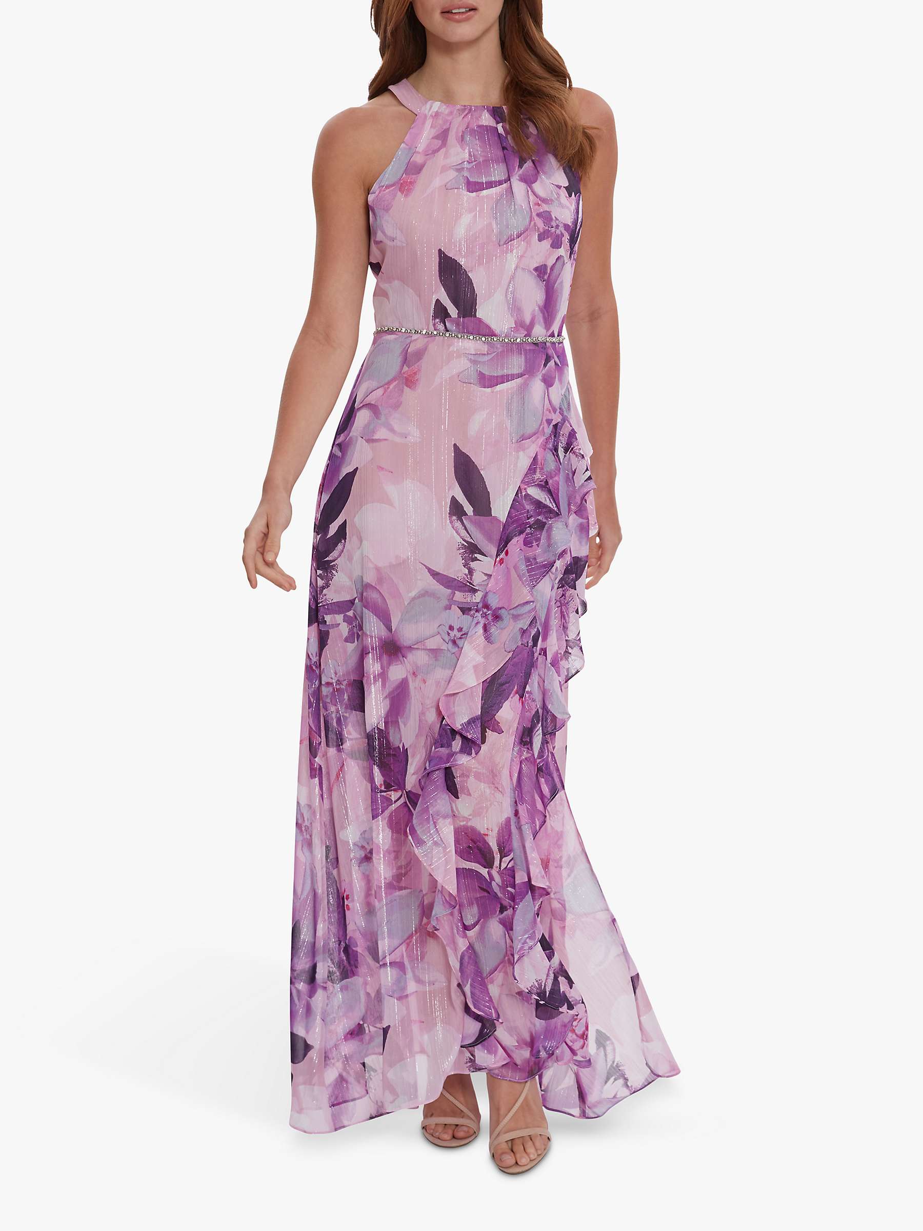 Buy Gina Bacconi Analisa Floral Maxi Dress, Purple Online at johnlewis.com