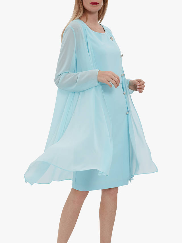 Gina Bacconi Mykia Button Midi Dress, Ice Blue