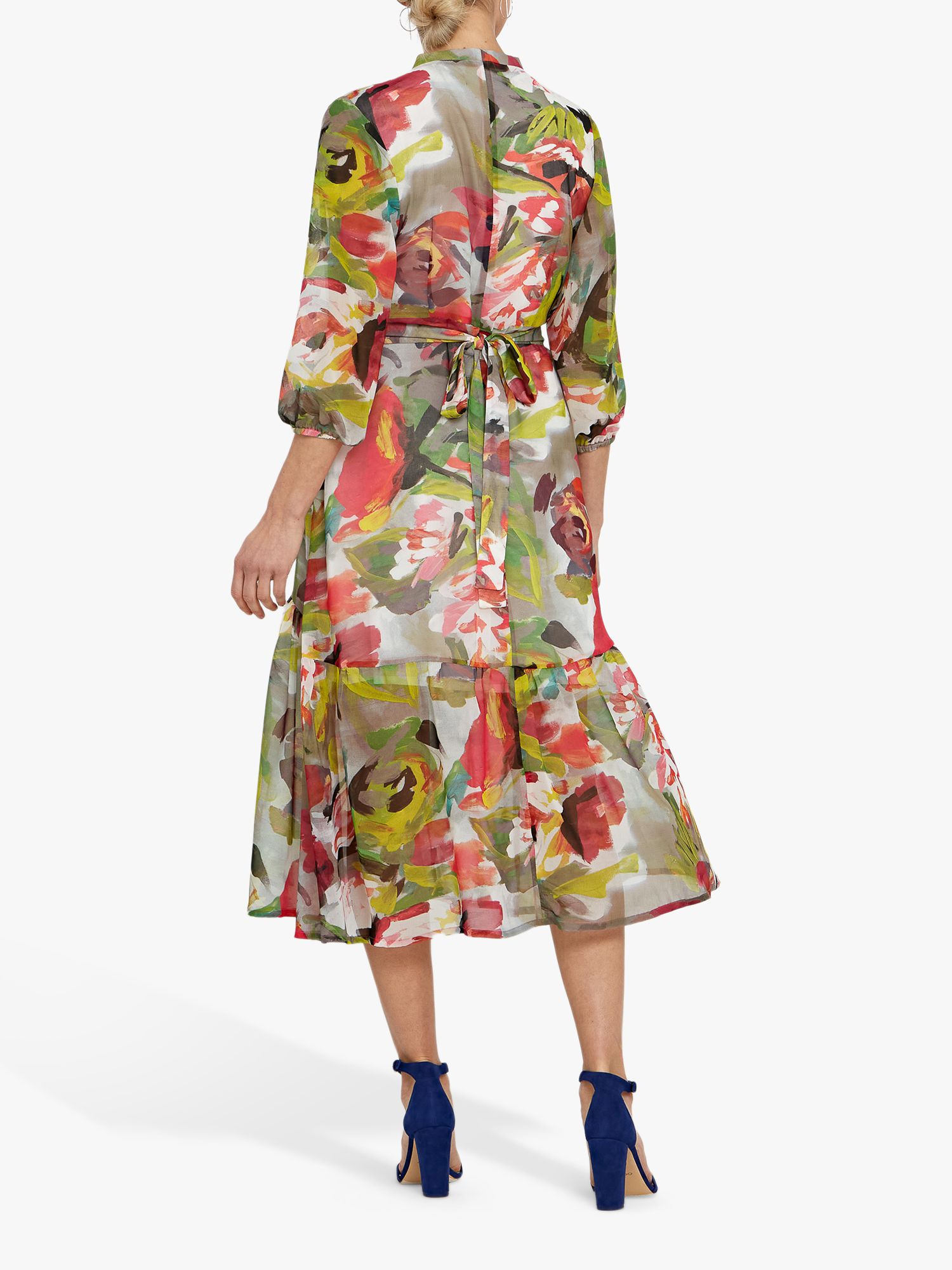Helen McAlinden Beverly Floral Print Midi Dress, Multi at John Lewis ...