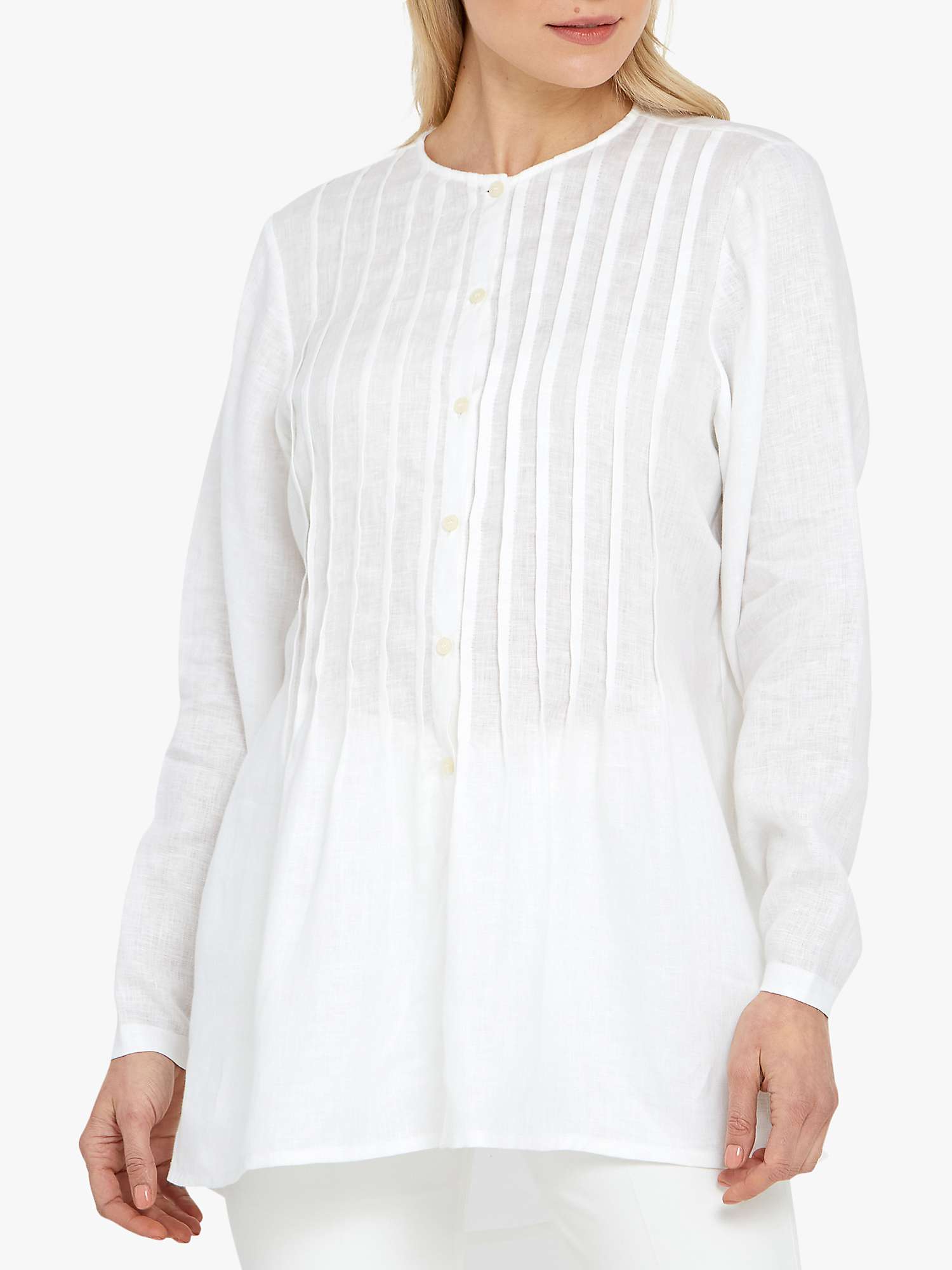 Buy Helen McAlinden Poet Linen Shirt, White Online at johnlewis.com