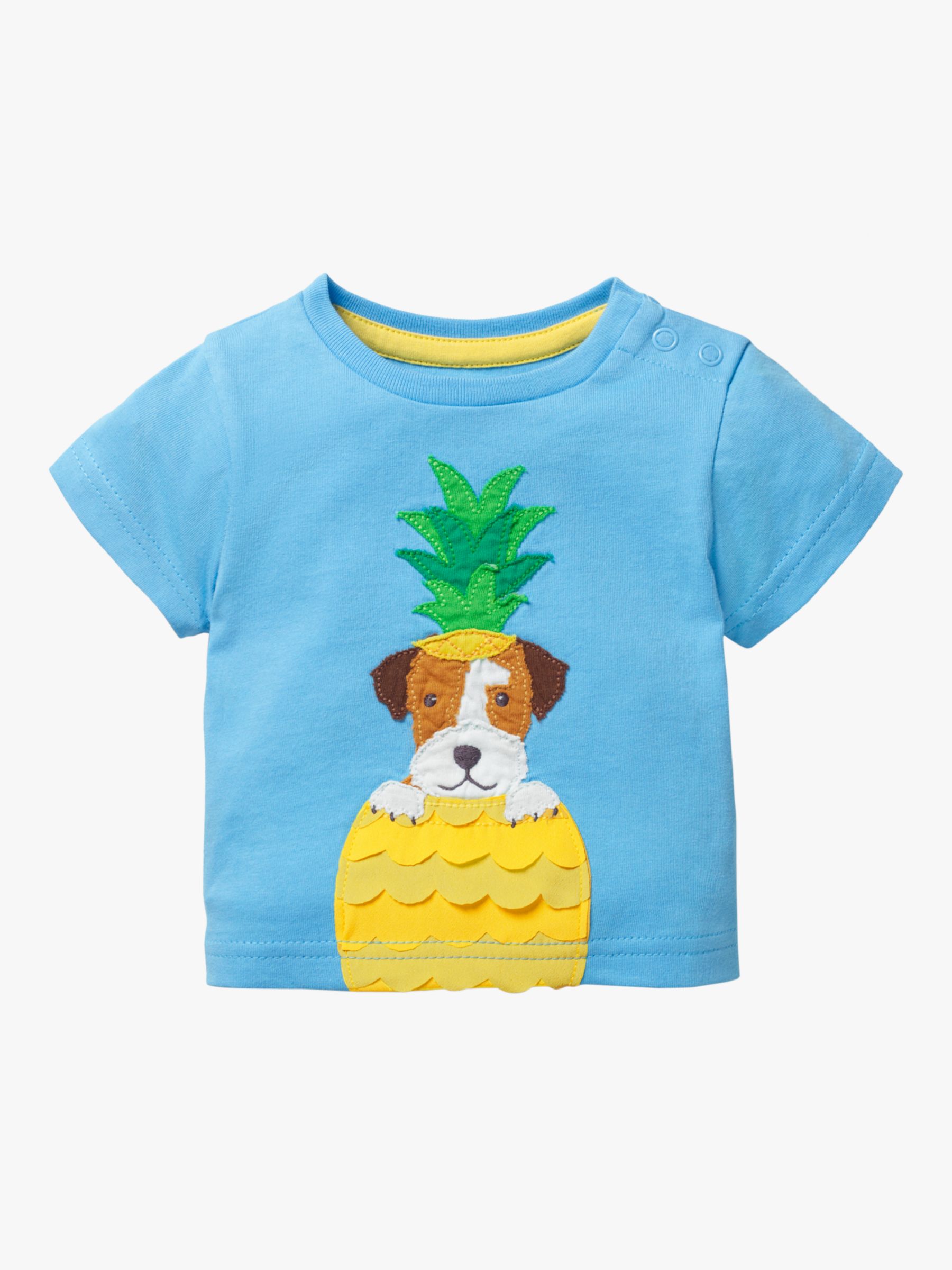 Mini Boden Baby Fun Applique Dog T-Shirt Surfboard Blue