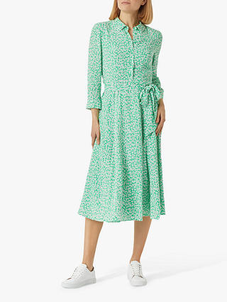 Hobbs Frederica Shirt Dress, Green/Multi