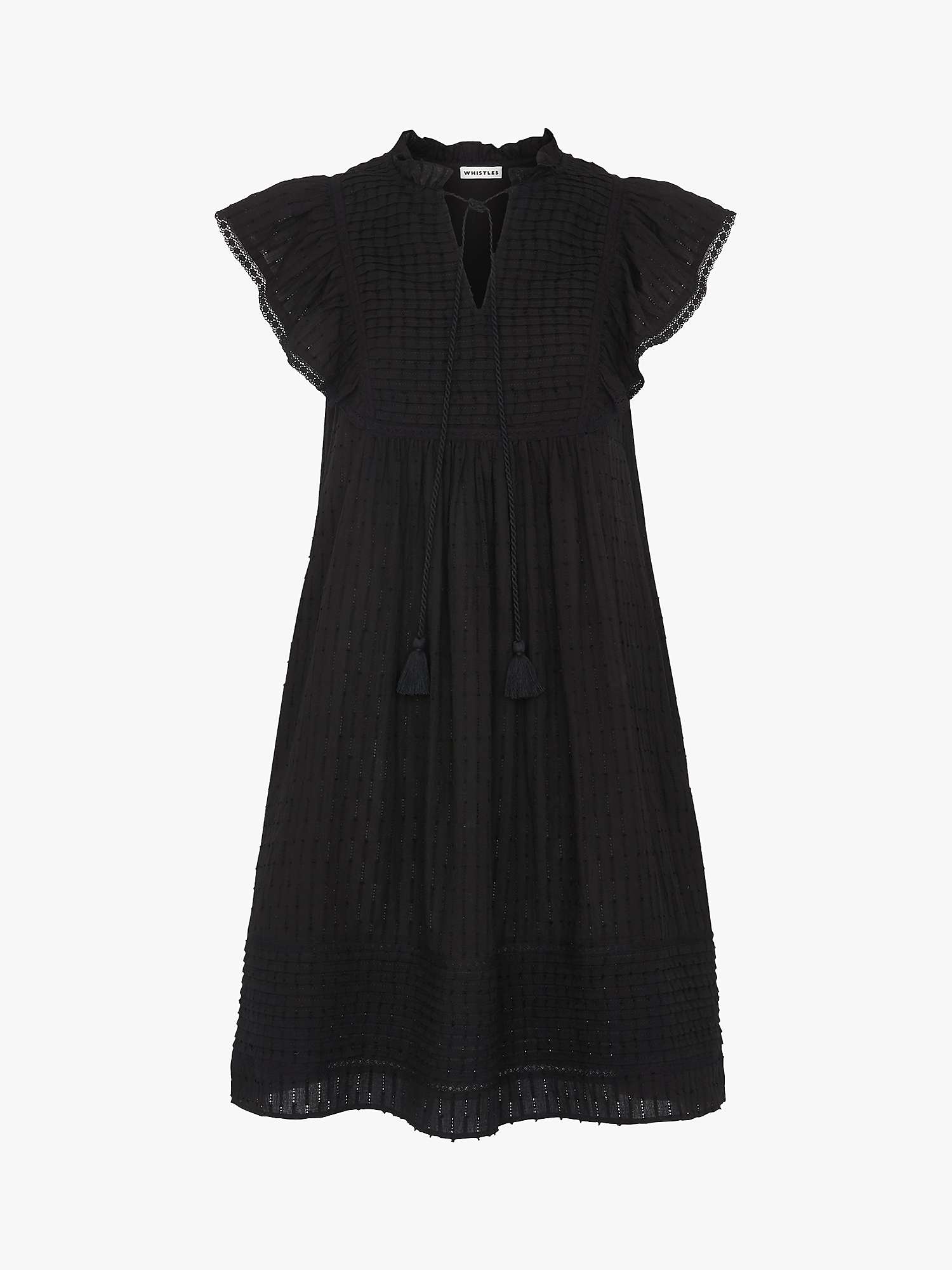 Buy Whistles Pintuck Mini Dress, Black Online at johnlewis.com