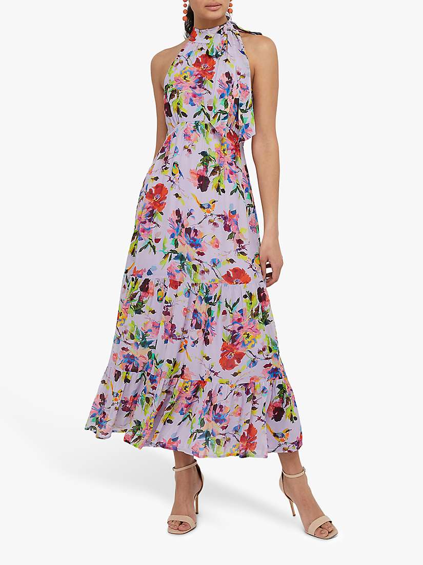 Monsoon Brynn Floral Maxi Dress, Lilac at John Lewis & Partners