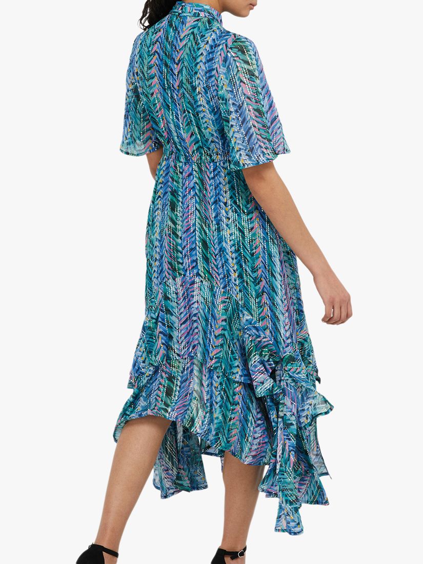 Monsoon Aaliyah Floral Midi Dress, Blue