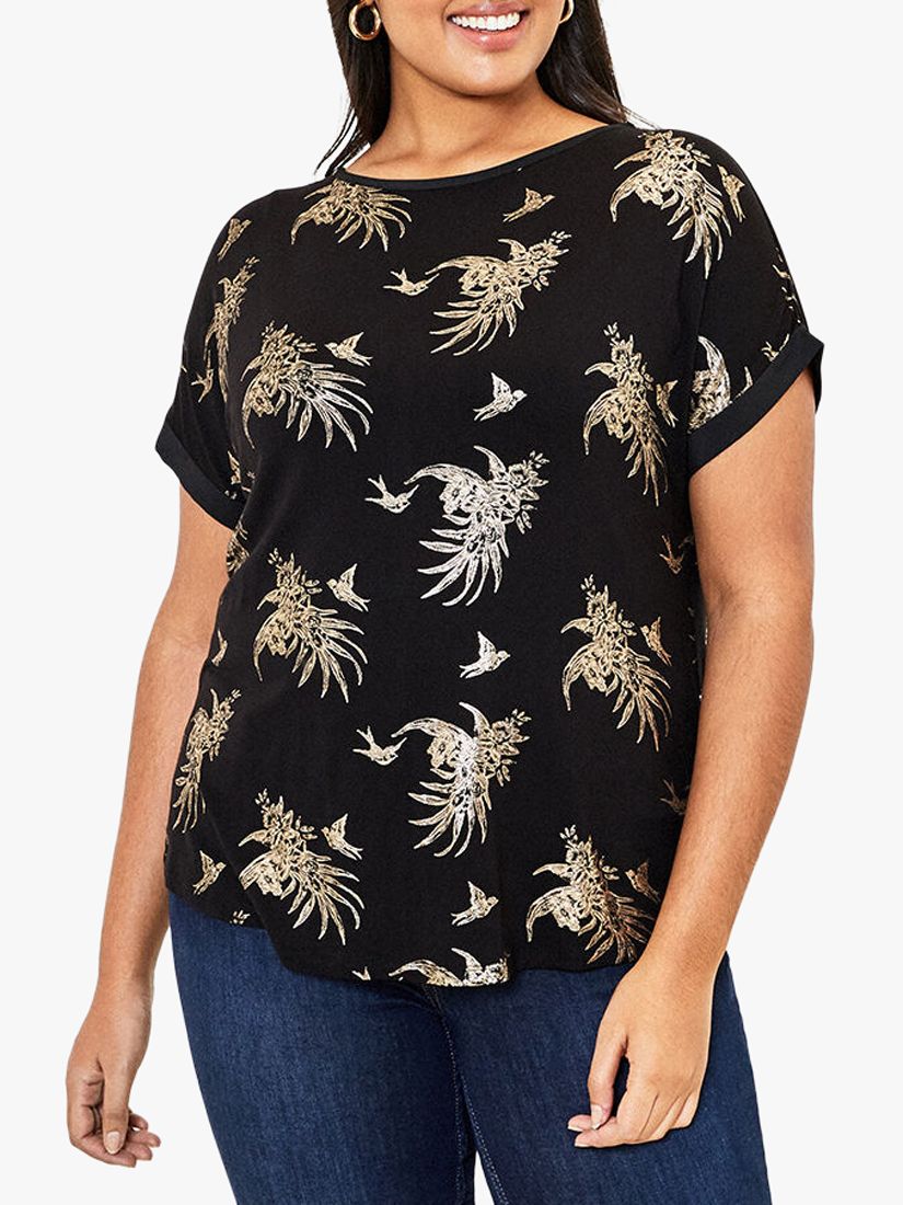Oasis Curve Tropical Foil Boat Neck Tee