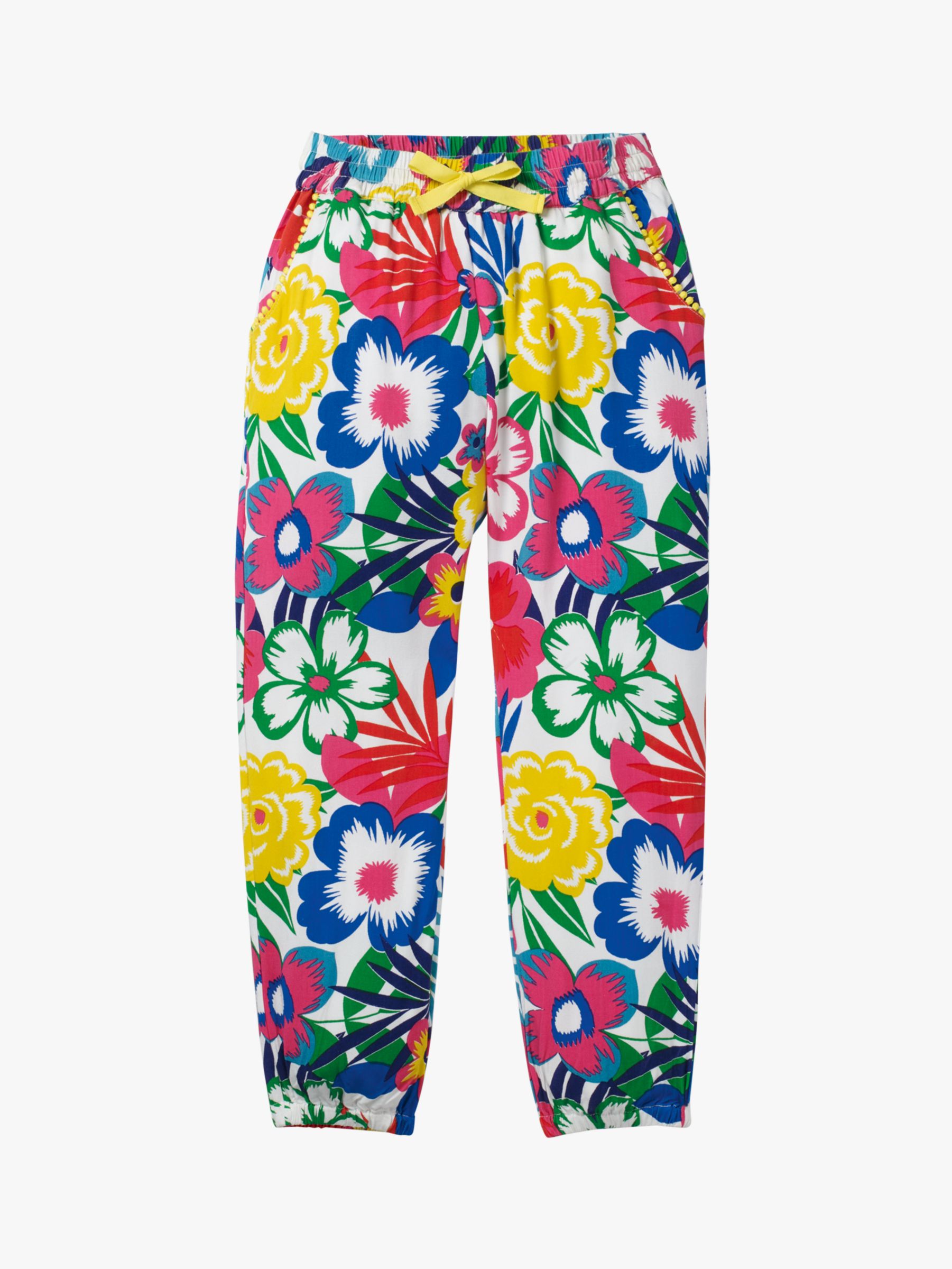 Mini Boden Girls' Relaxed Floral Trousers, Tropical Bloom at John Lewis ...