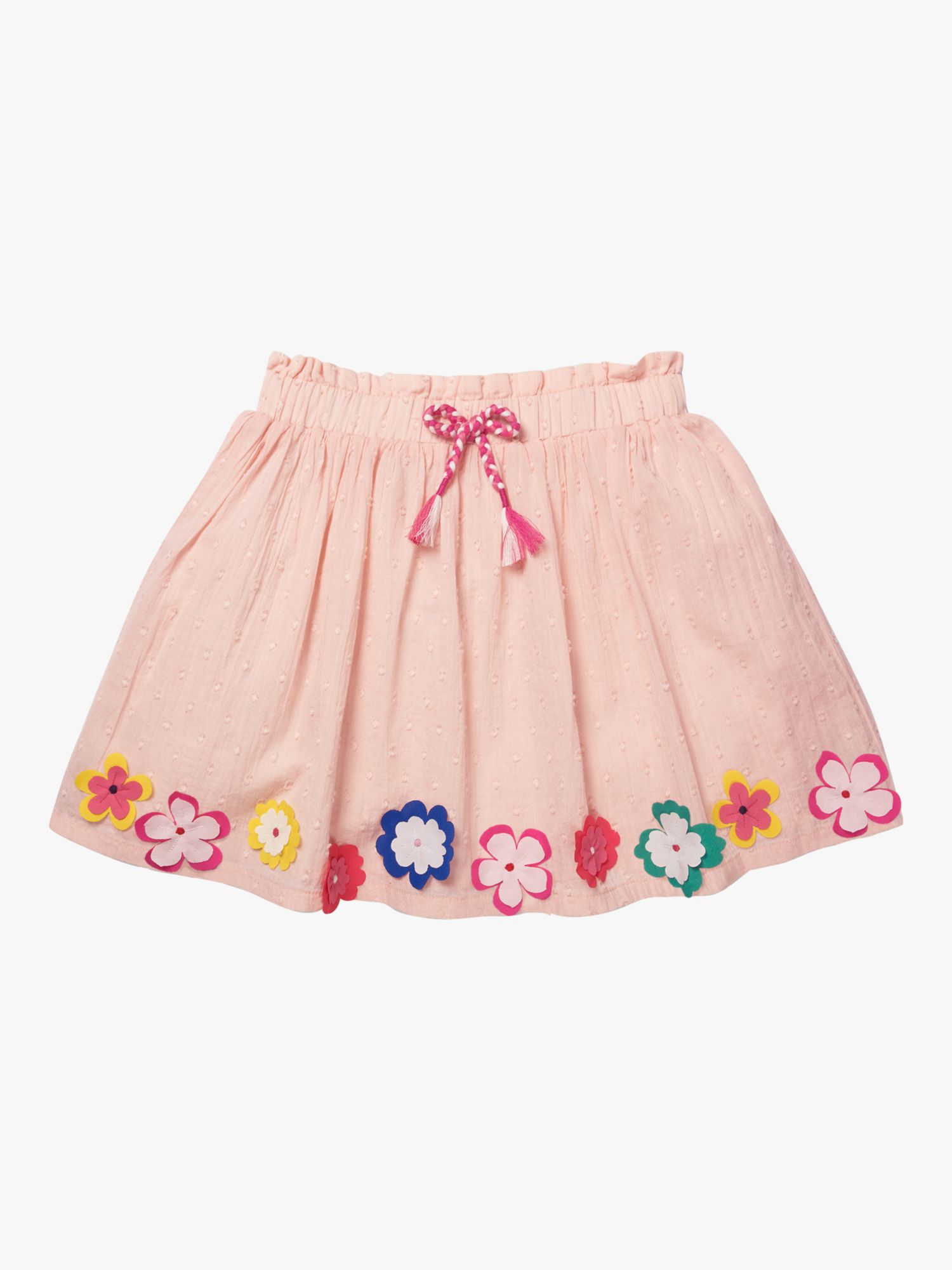 Mini Boden Girls' Hula Flutter Floral Skirt, Pink at John Lewis & Partners