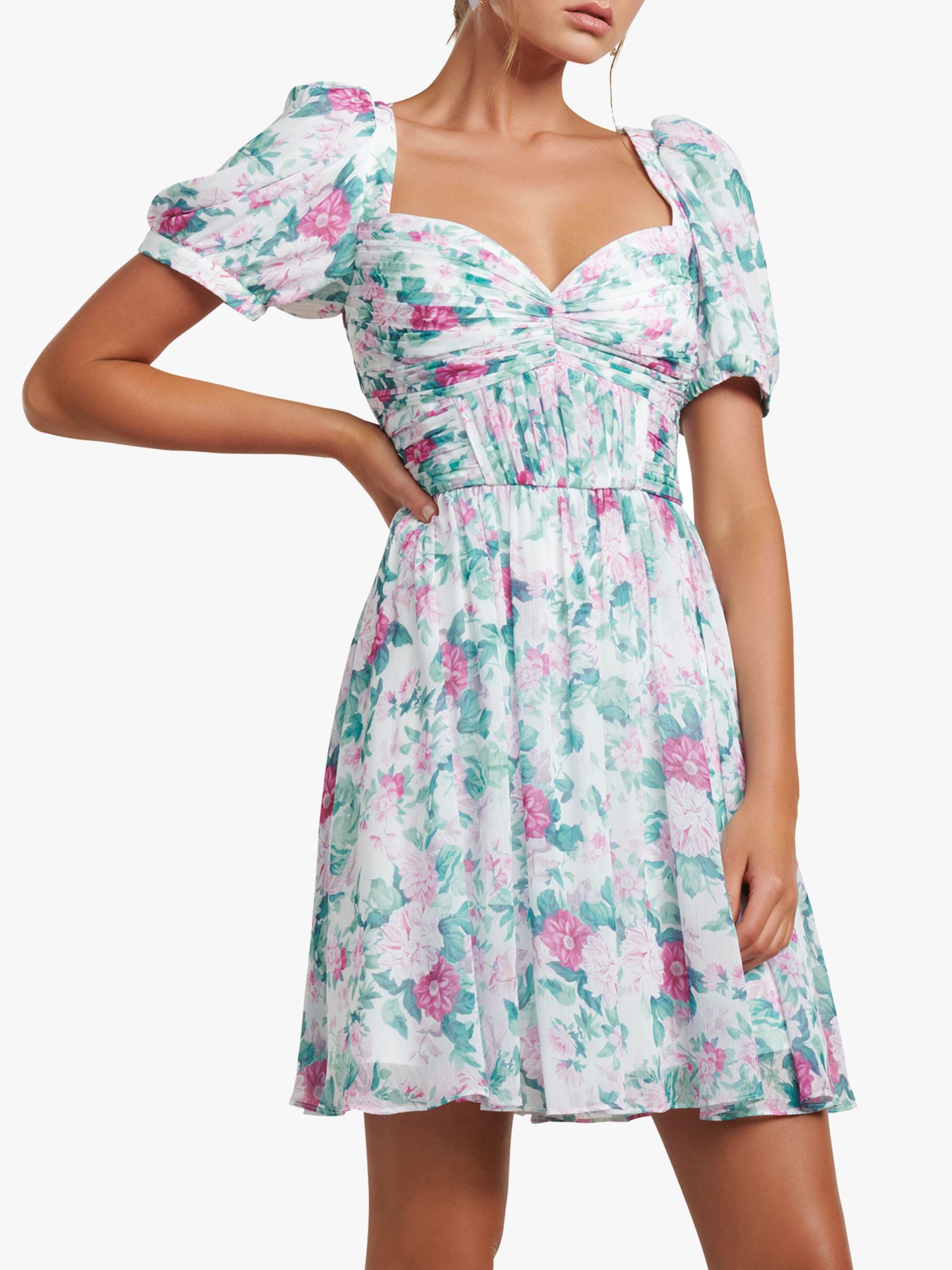 forever new petite floral printed tea dress in floral print