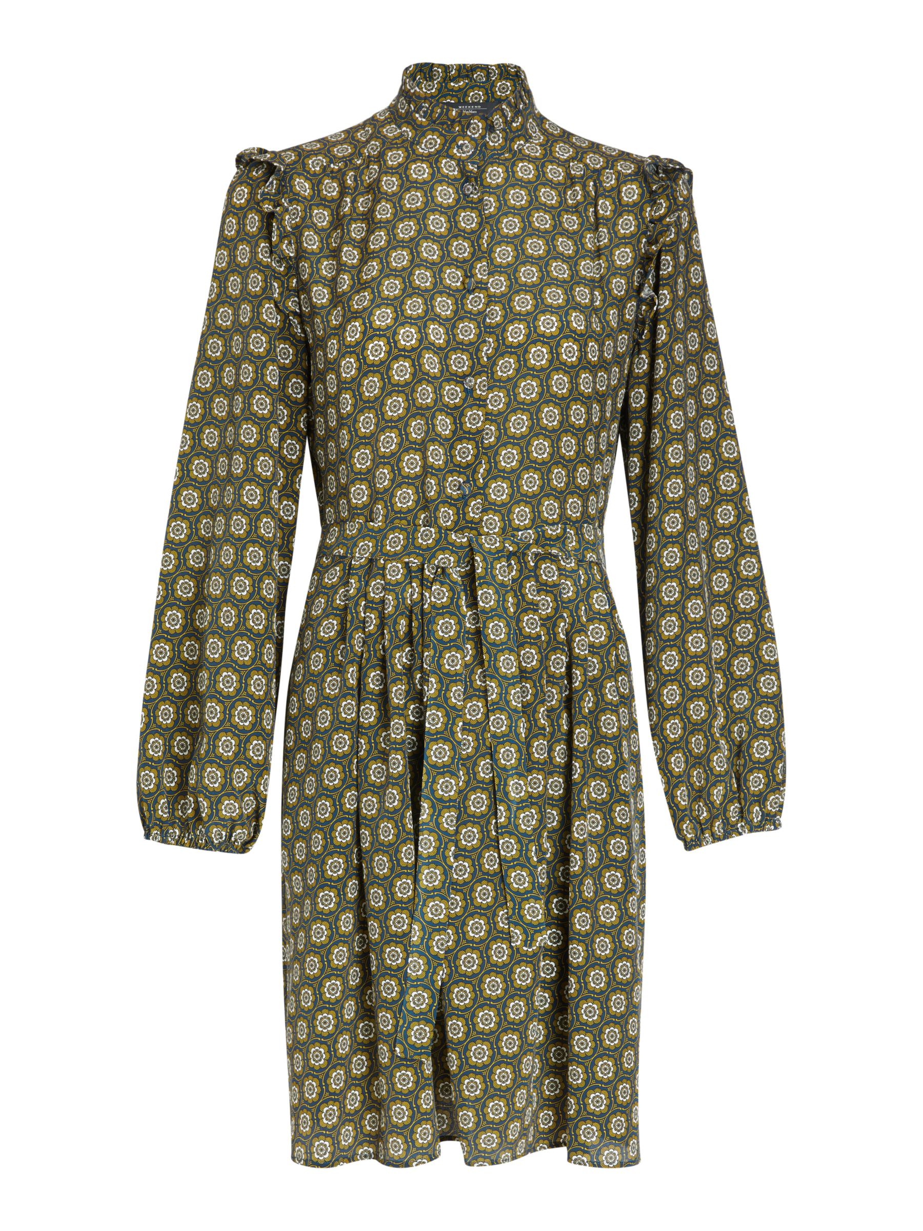 Weekend MaxMara Sabina Floral Print Silk Dress, Green