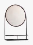 Gallery Direct Metal Frame Shelf & Round Wall Mirror, 63 x 40cm, Black