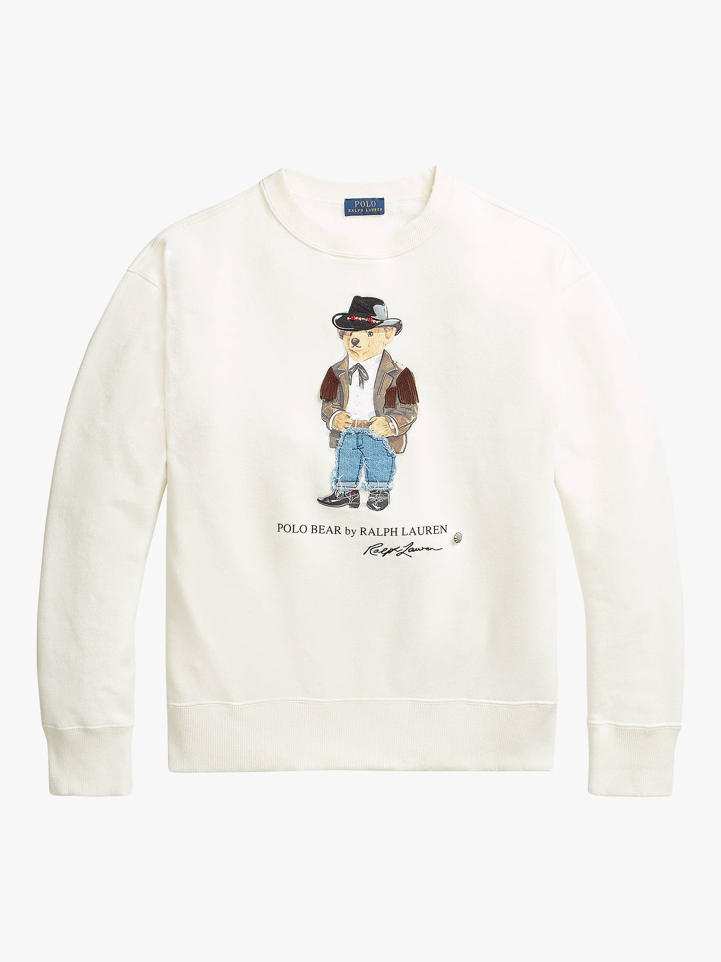Polo Ralph Lauren Cowboy Bear Sweatshirt, Nevis at John Lewis & Partners