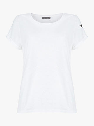 Mint Velvet Cotton Star T-Shirt, Ivory