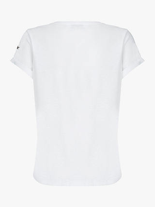 Mint Velvet Cotton Star T-Shirt, Ivory