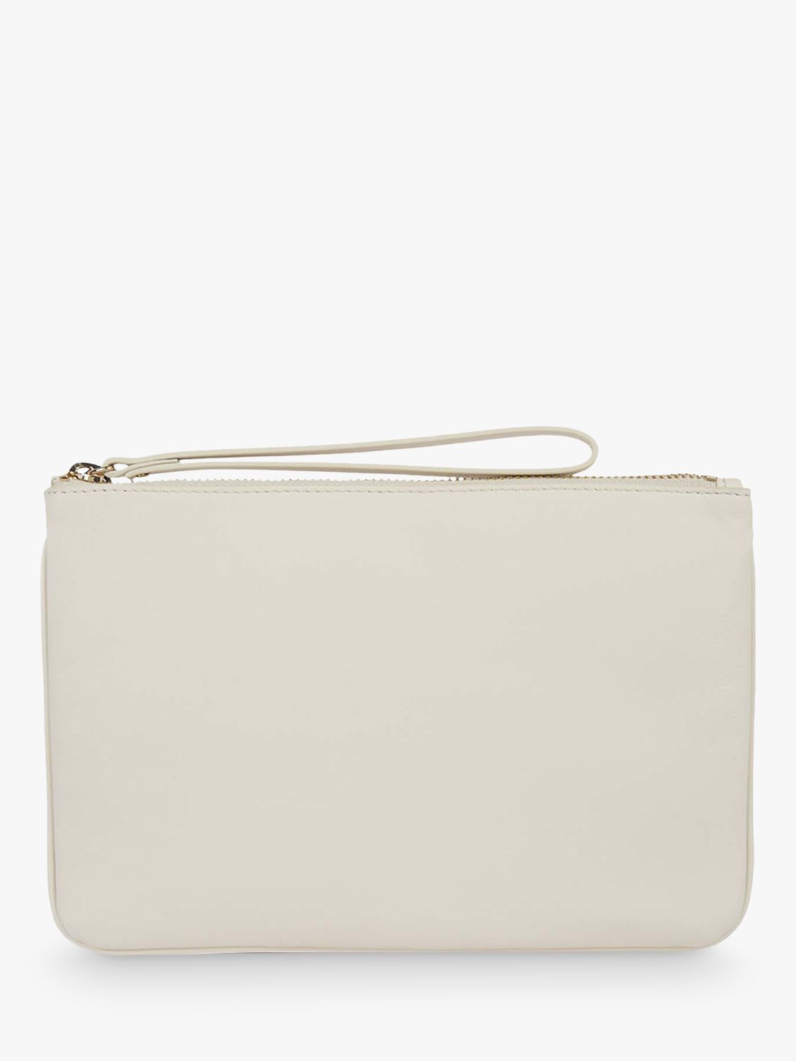 Hobbs Chelsea Leather Wristlet Clutch Bag, Ice White