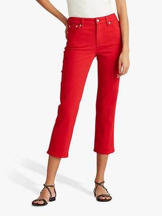 Lauren Ralph Lauren Cropped 5 Pocket Jeans, Bold Red Wash