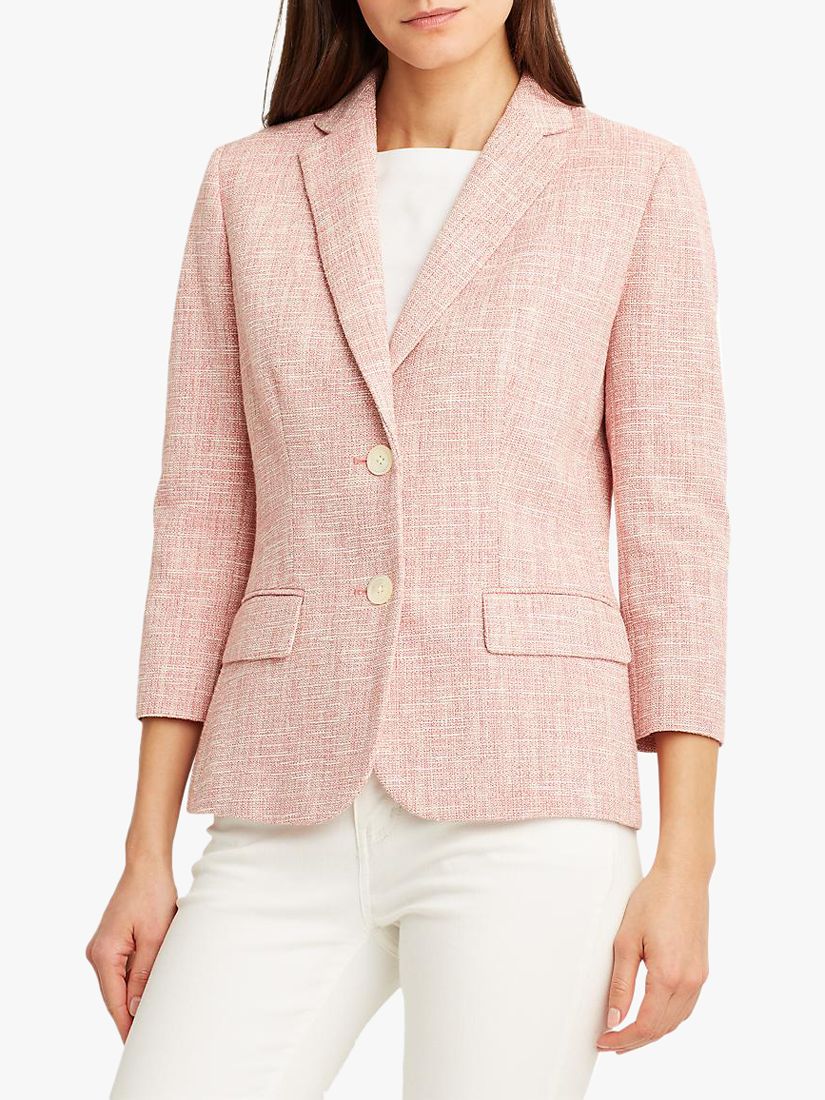 Lauren Ralph Lauren Luxena 3/4 Length Sleeve Blazer Jacket, Red/White