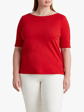 Lauren Ralph Lauren Curve Judy Jersey Top, Orient Red