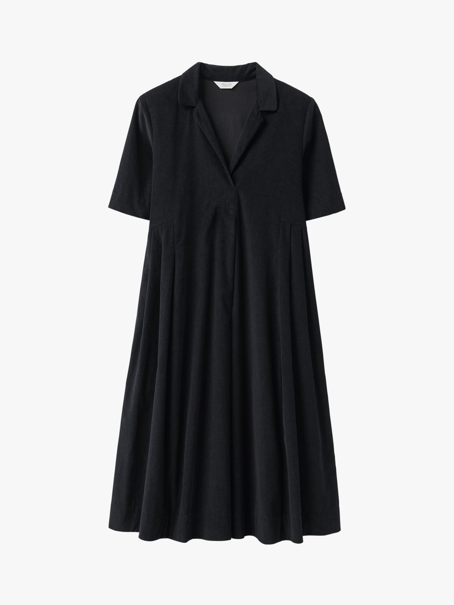 Toast Needlecord Pleat Dress, Slate Blue at John Lewis & Partners