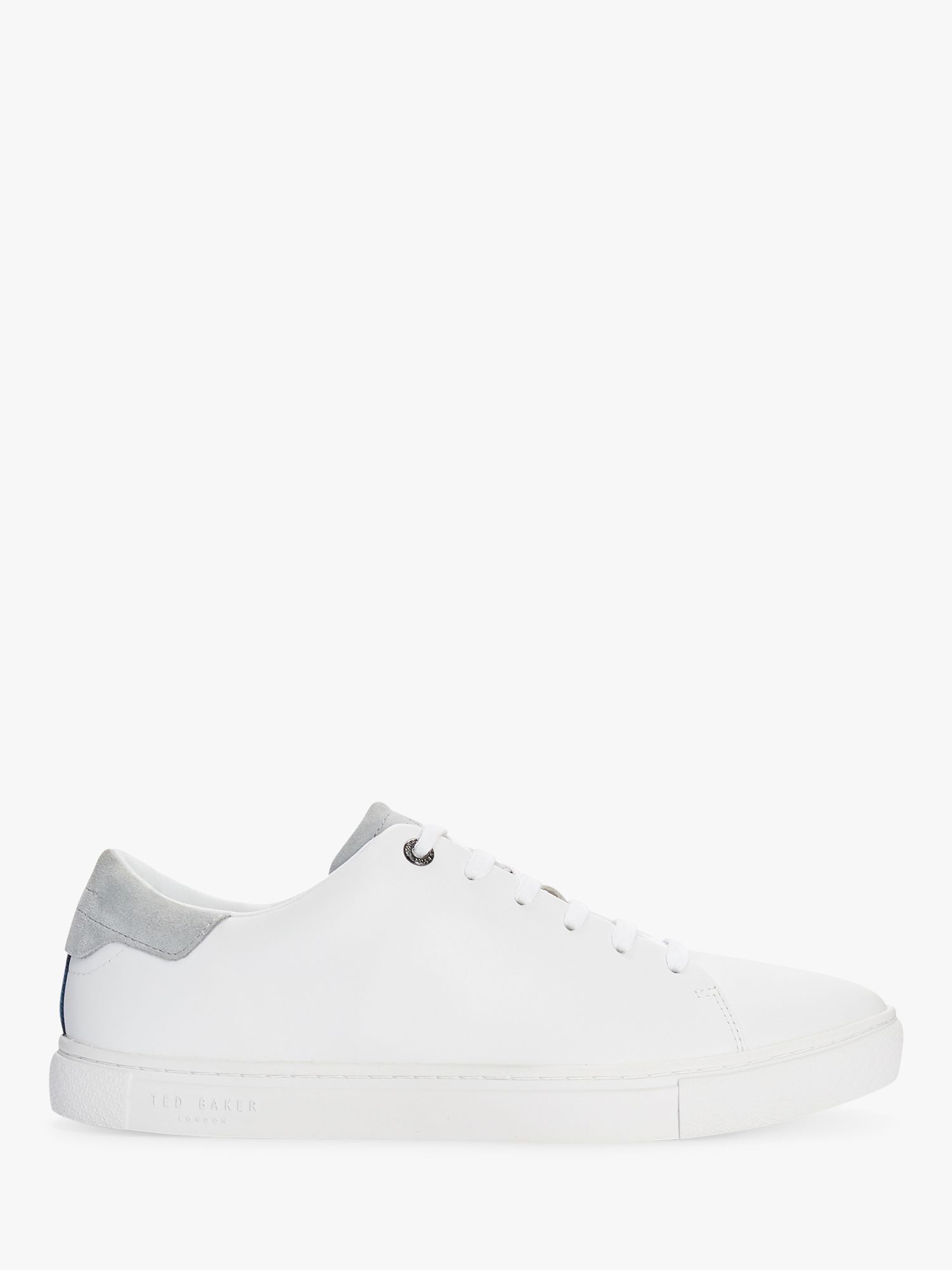 Ted Baker Ruennan Leather Trainers, White/Grey/Blue, 12