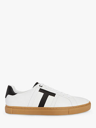 Ted Baker Tenpar Branded Leather Trainers, White
