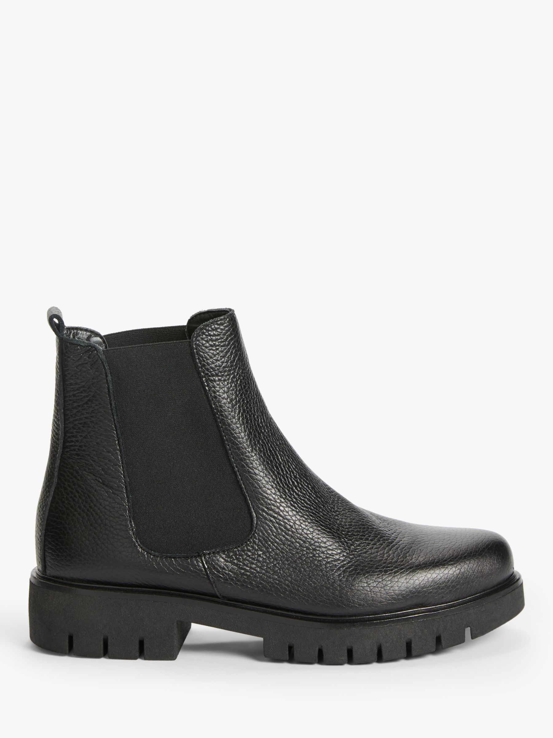 John Lewis Designed for Comfort Parma Leather Chelsea Boots, Black at ...