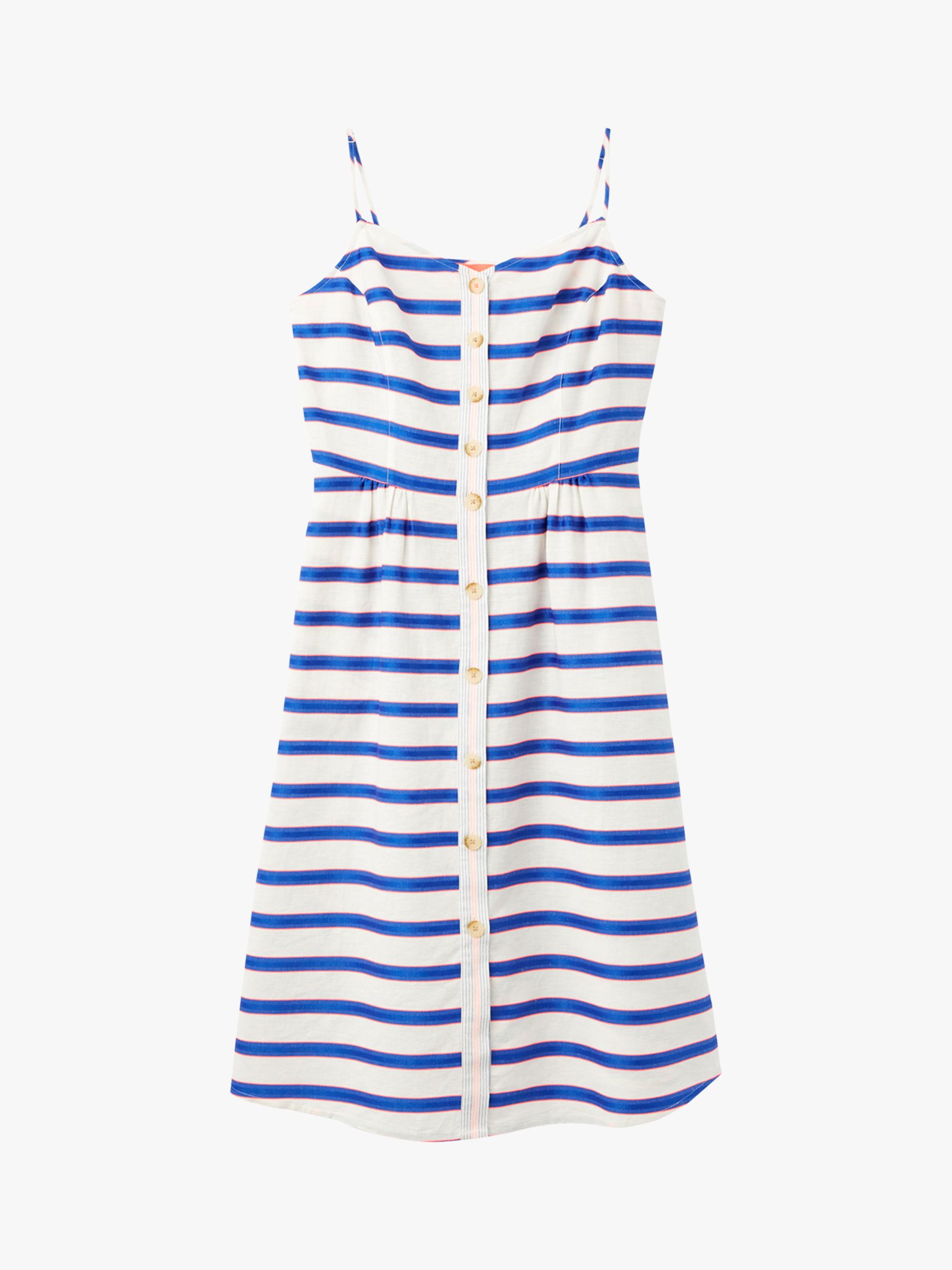 Joules Abby Stripe Print Sleeveless Dress, Blue/Cream
