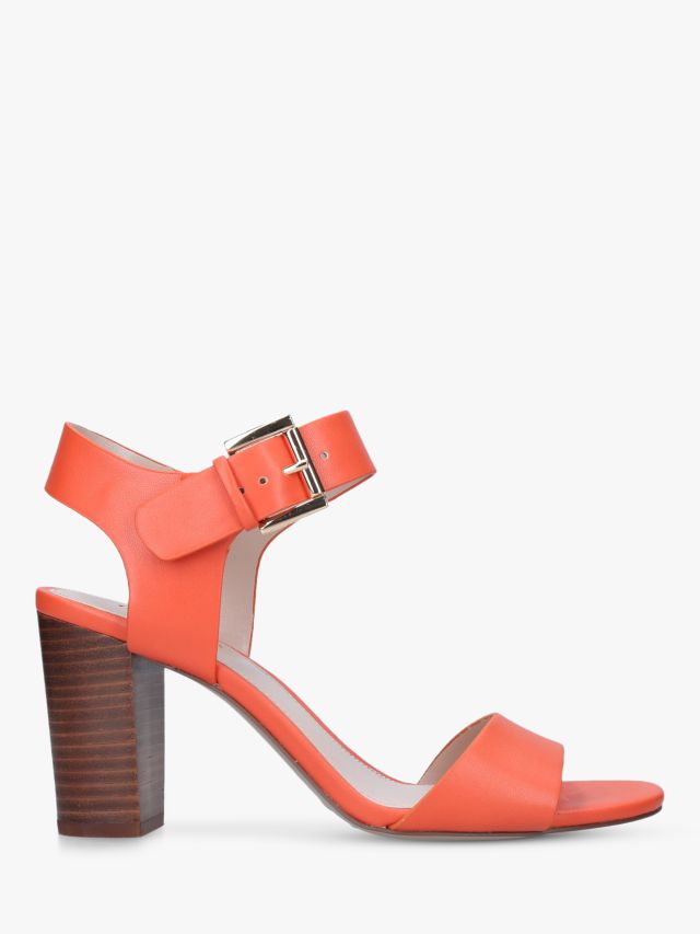 Carvela Sadie Block Heel Sandals, Orange, 4