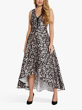 Adrianna Papell Animal Print Gown, Black/Taupe