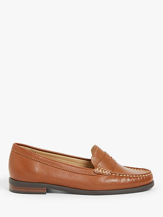 John Lewis & Partners Penny Leather Moccasins, Brown