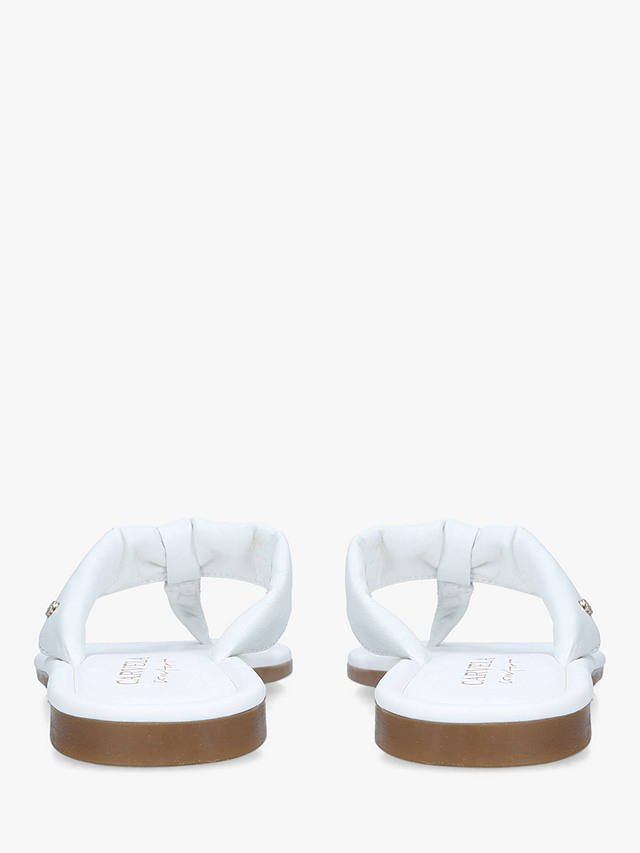 Carvela Comfort Sienna Leather Flip Flops, White at John Lewis & Partners