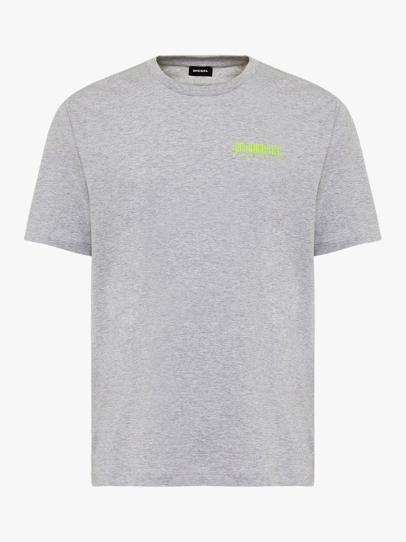 Diesel Barcode Logo T-Shirt, 9CB Grey at John Lewis & Partners