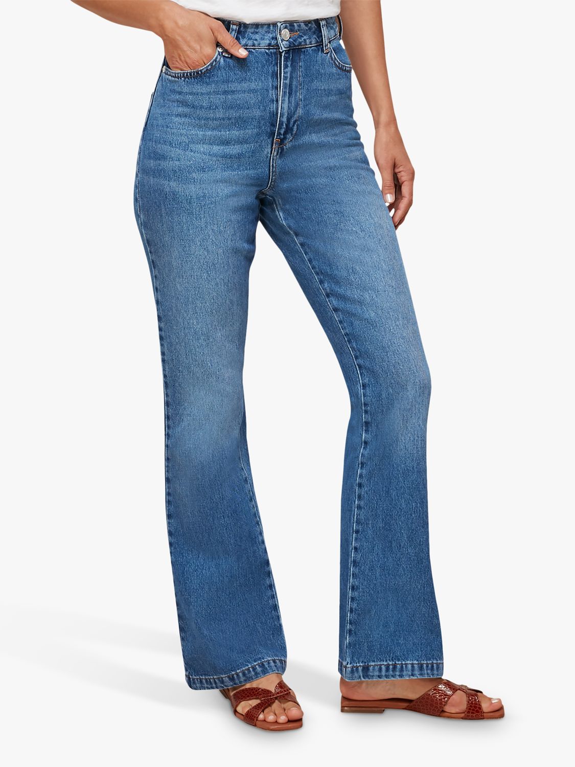 Whistles Authentic Flared Jeans, Denim, 27