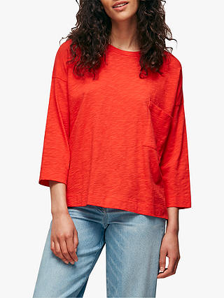 Whistles Cotton Pocket Top, Red