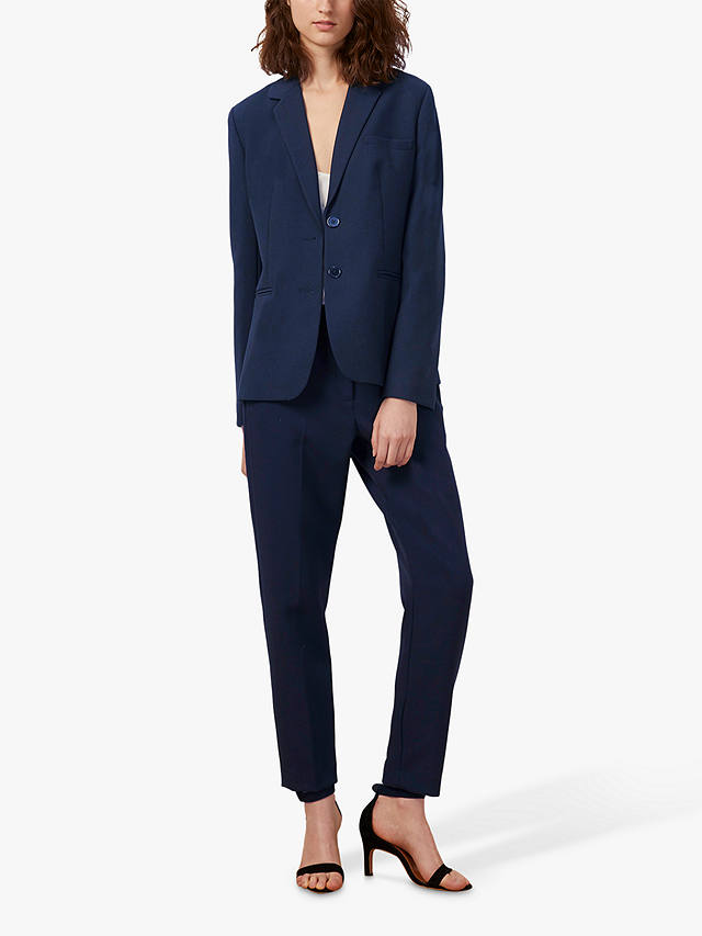 French Connection Single Breasted Whisper Fitted Blazer, Utility Blue