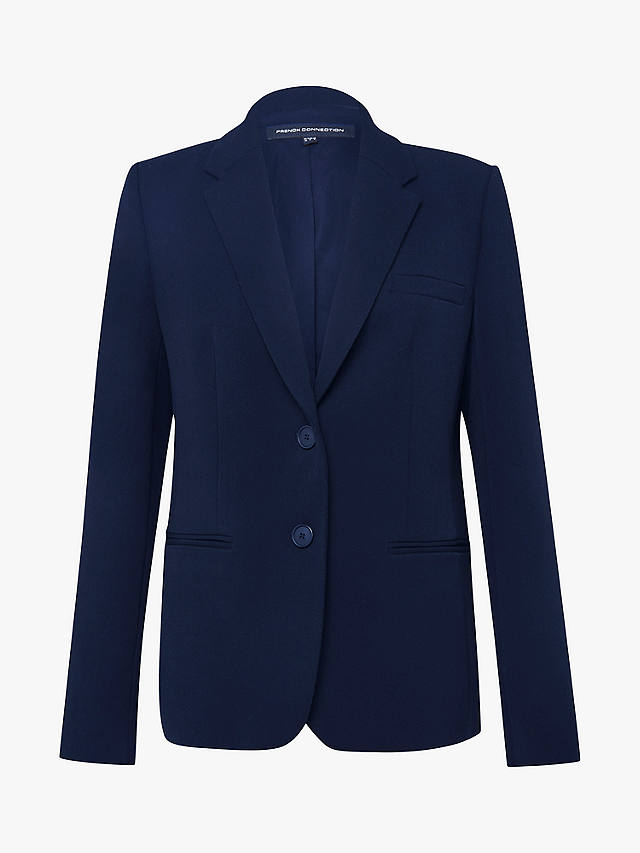 French Connection Single Breasted Whisper Fitted Blazer, Utility Blue