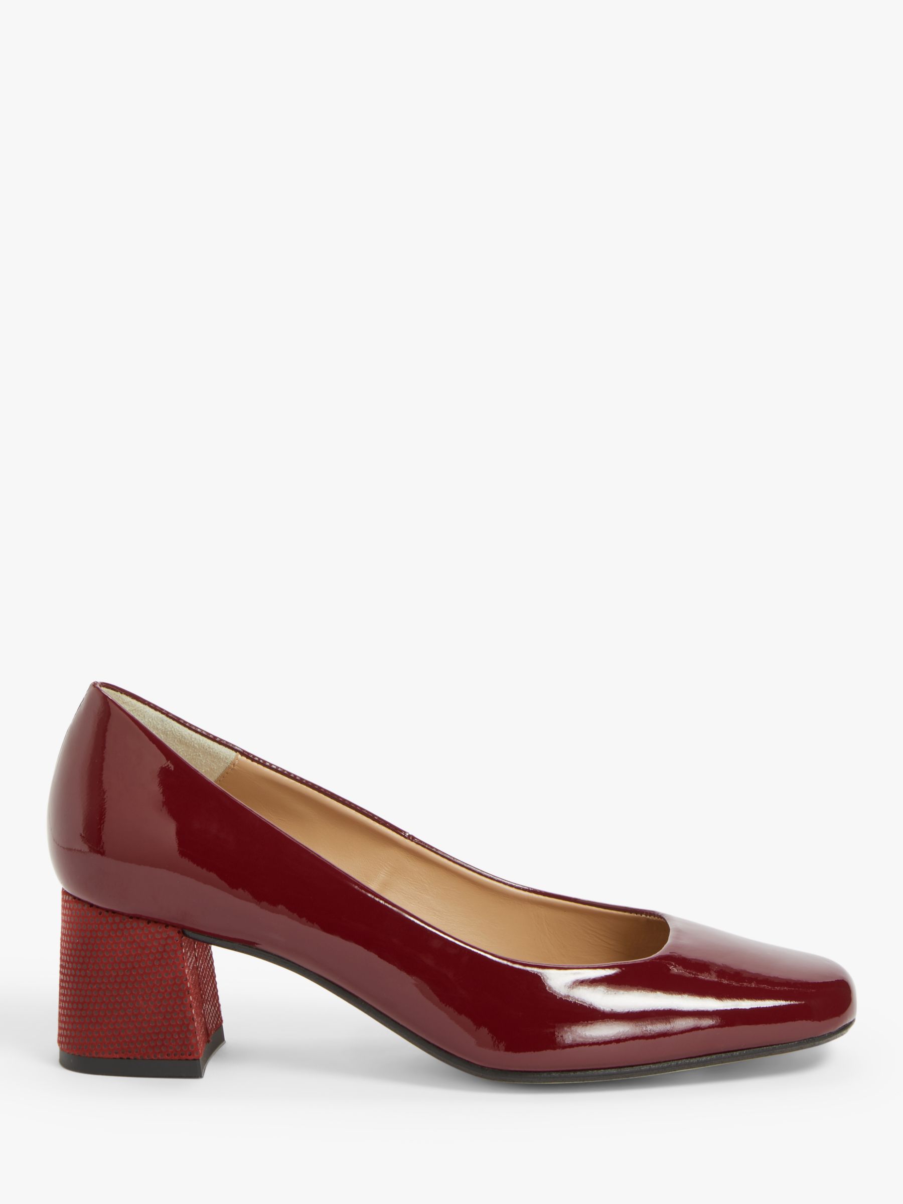 John Lewis & Partners Amanda Patent Leather Court Shoes, Red