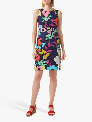 Hobbs Allison Floral Print Dress, Navy/Multi