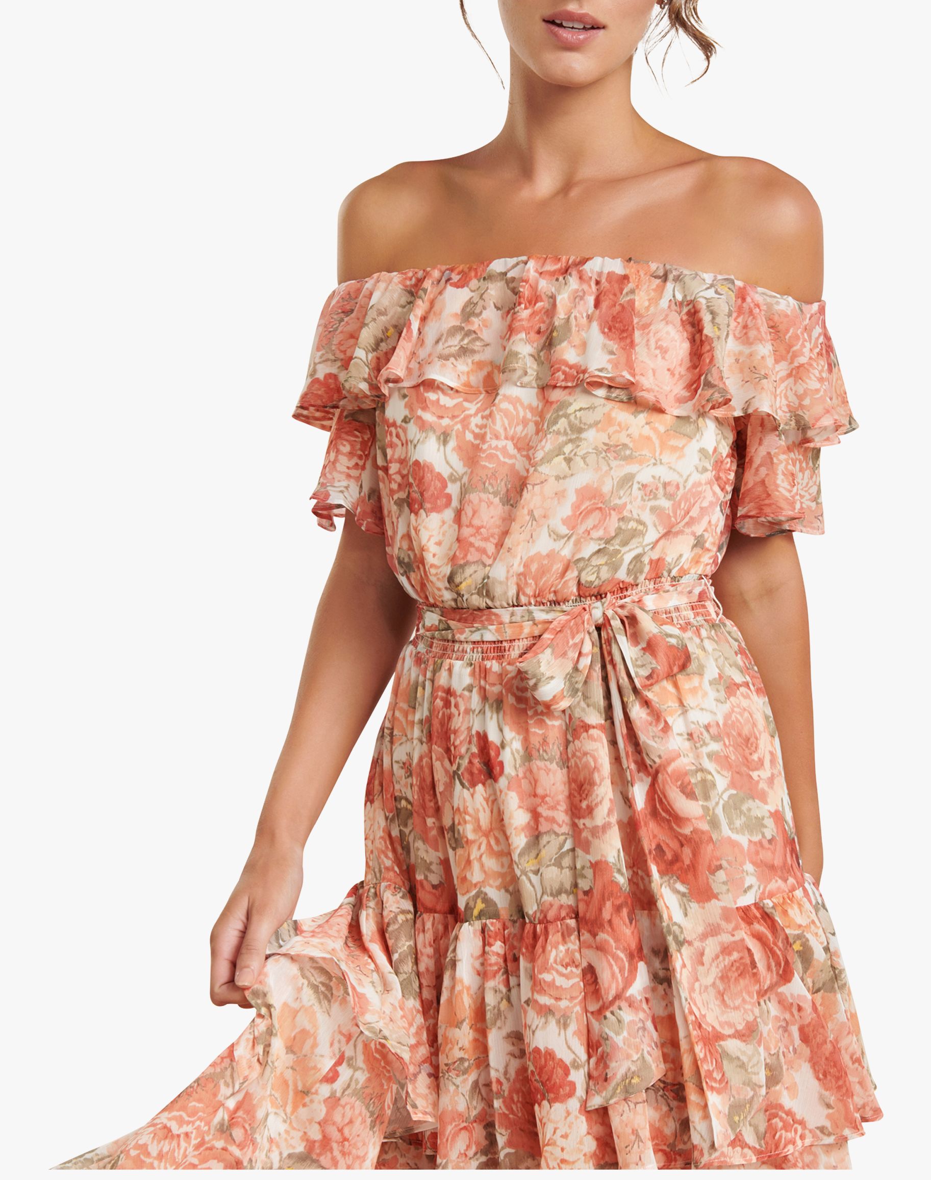 VICI - PREORDER // BESTSELLER Zabelle Floral Ruffle Cutout Maxi Dress $98  Sizes S - L Fall in love with our Zabelle Floral Ruffle Cutout Maxi Dress  and you will be summer's