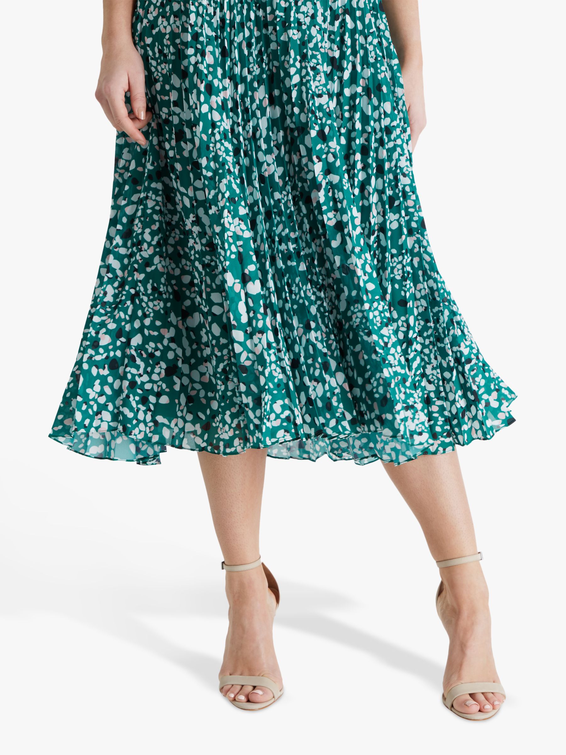 Fenn Wright Manson Petite Agate Abstract Midi Skirt, Terrazzo Green