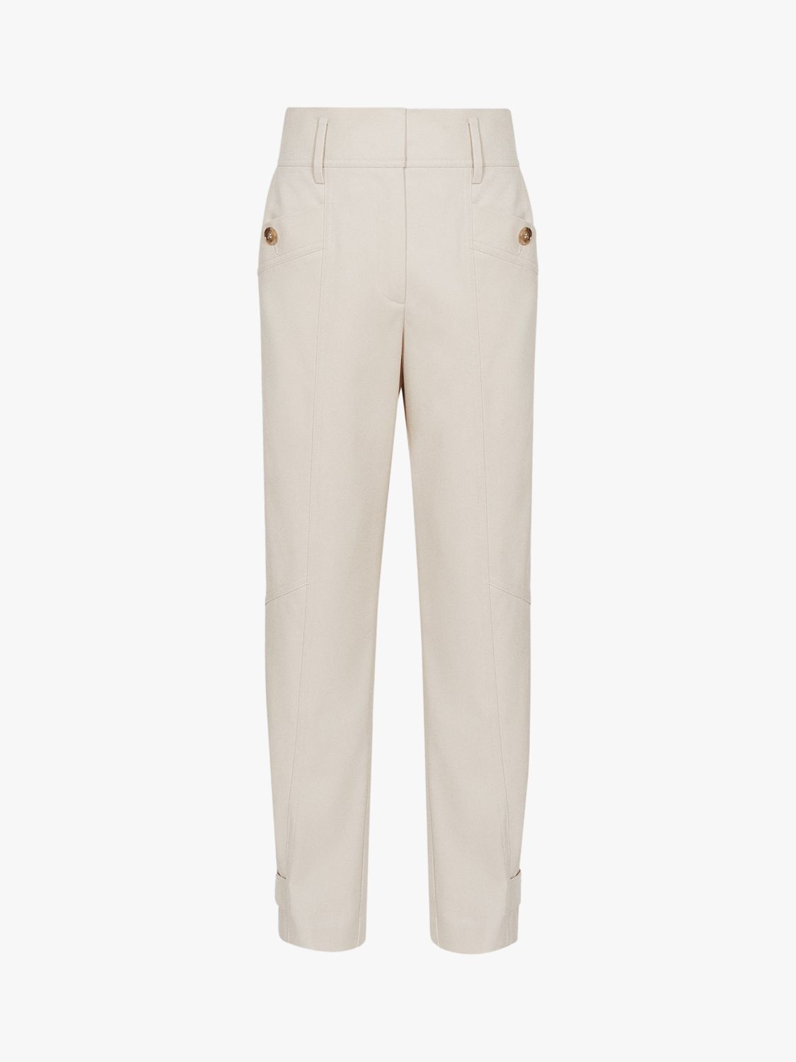 Reiss Madeline Front Pocket Tapered Trousers, Neutral