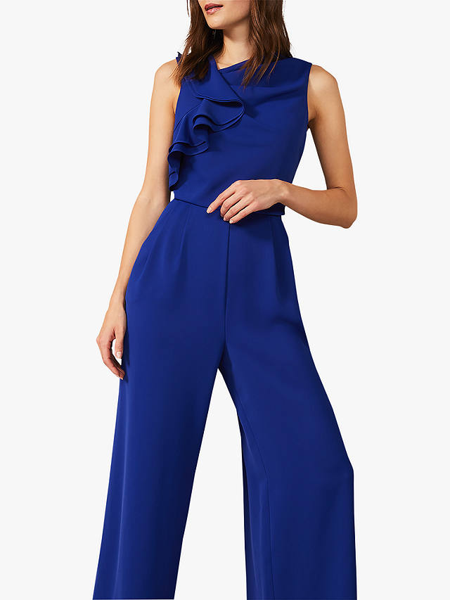 Phase Eight Maeve Frill Jumpsuit, Cobalt Blue at John Lewis & Partners