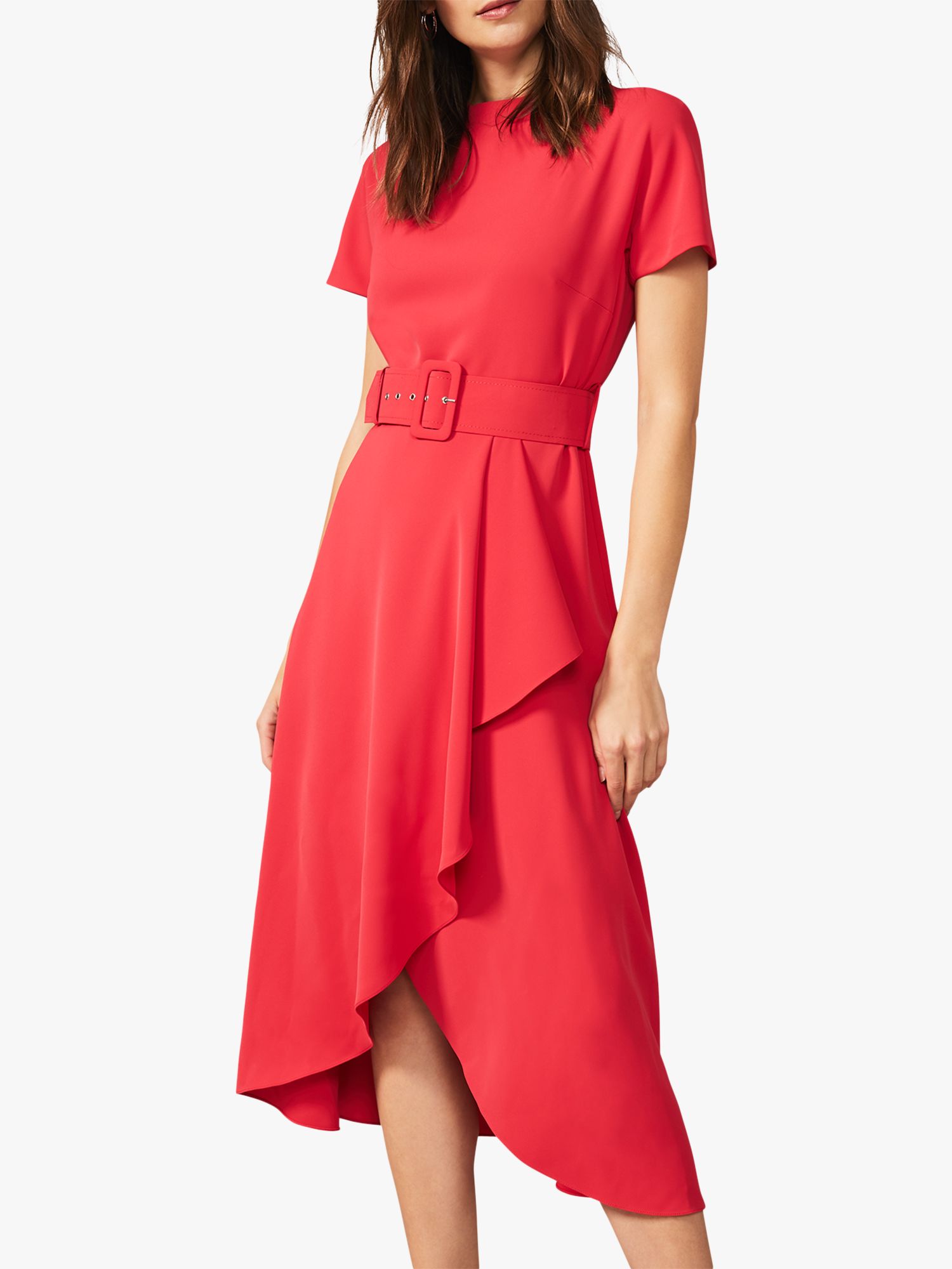 Phase Eight Mylee Belted Dress, Coral at John Lewis & Partners