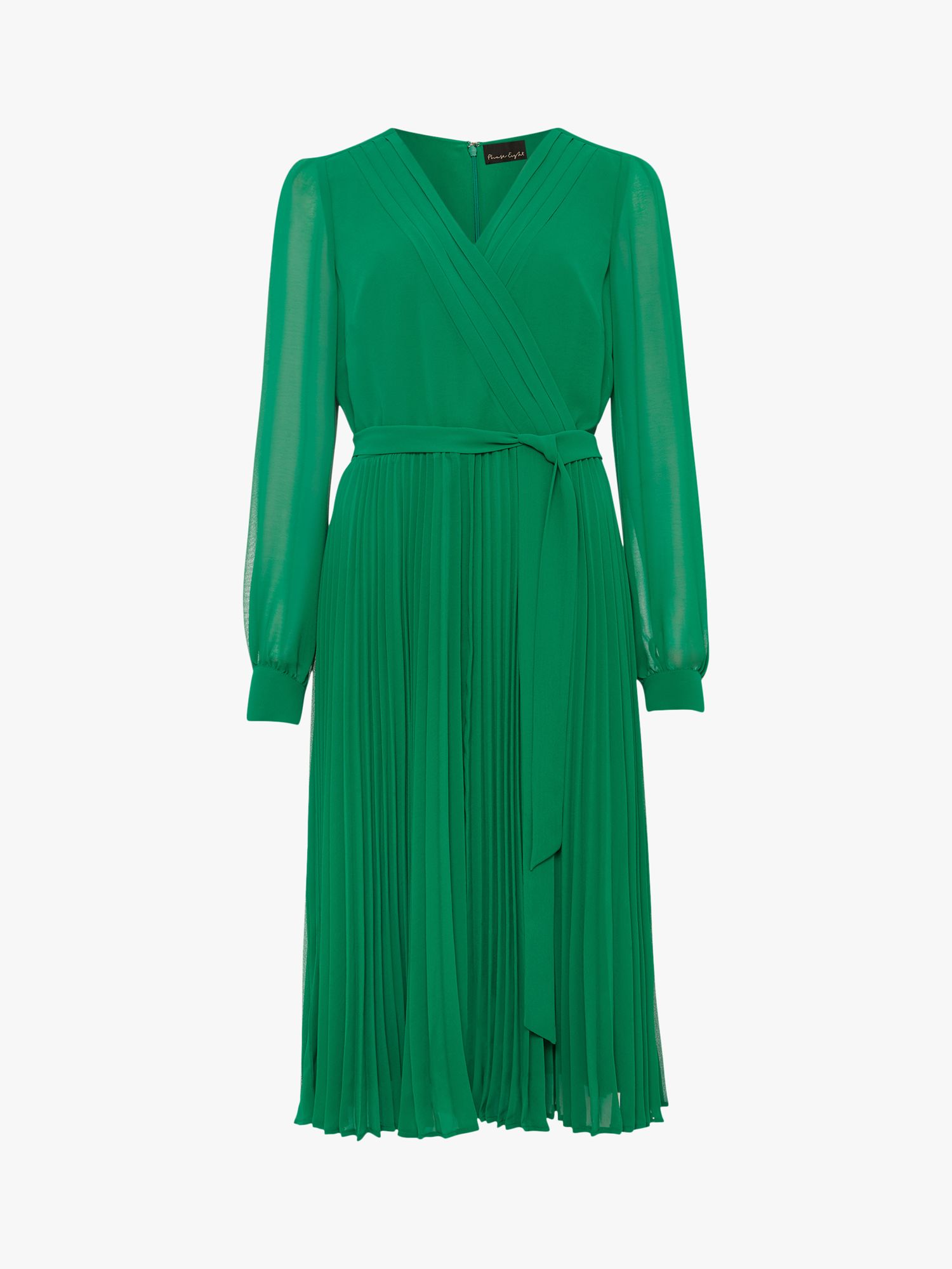 Phase Eight Isadora Pleated Wrap Dress, Apple Green