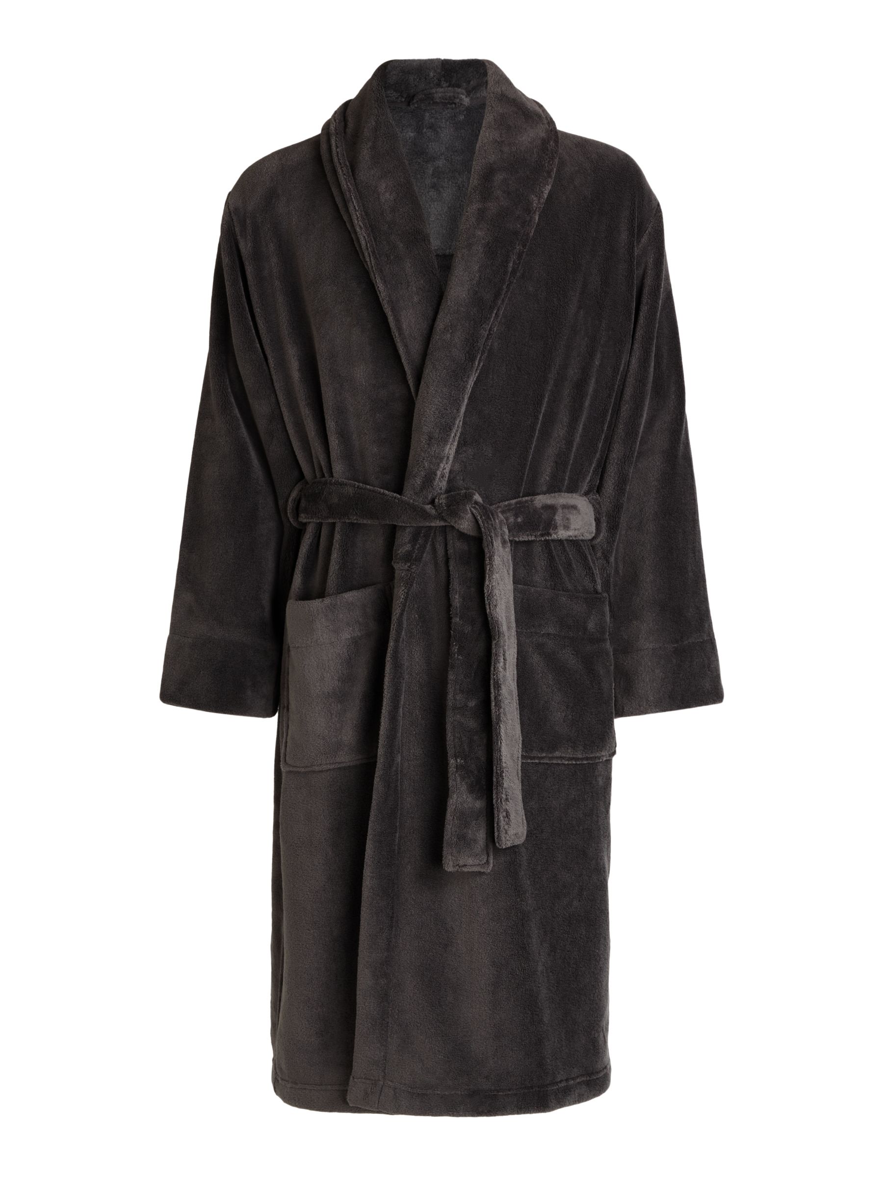 John Lewis Sheared Fleece Robe, Grey, S
