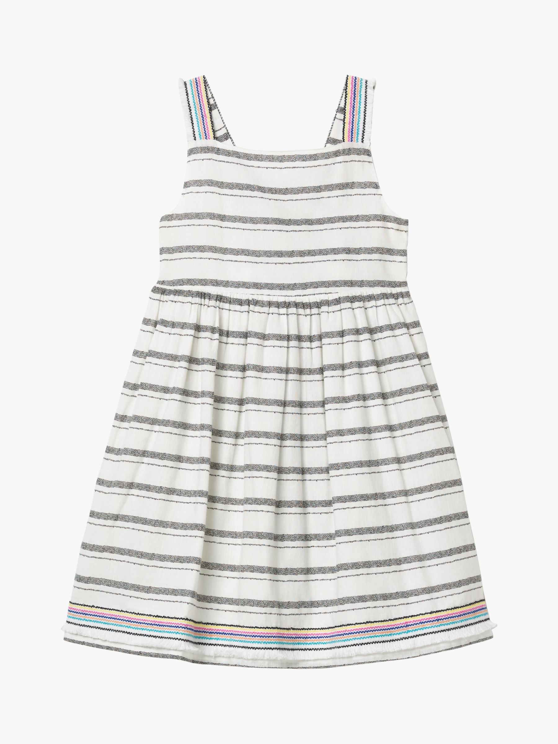 White Stuff Girls' Stripey Summer Dress, White at John Lewis & Partners